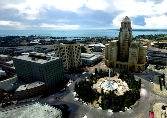 Buffalo NY City Hall and McKinley Monument - for Microsoft Flight Simulator