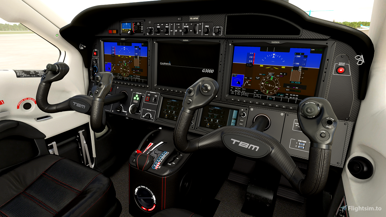 Daher TBM 930 Cockpit Livery Black Carbon Fiber Update! » Microsoft ...