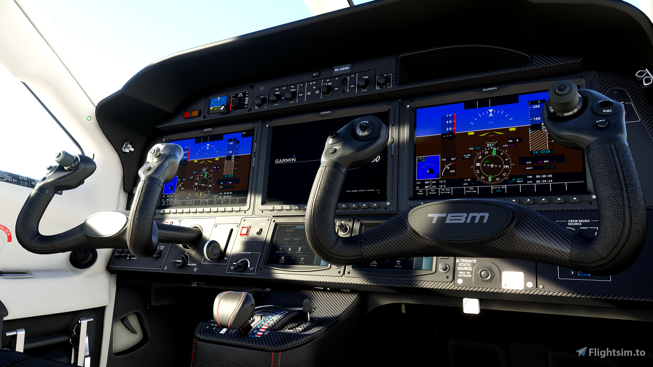 Daher TBM 930 Cockpit Livery Black Carbon Fiber Update! voor Microsoft ...