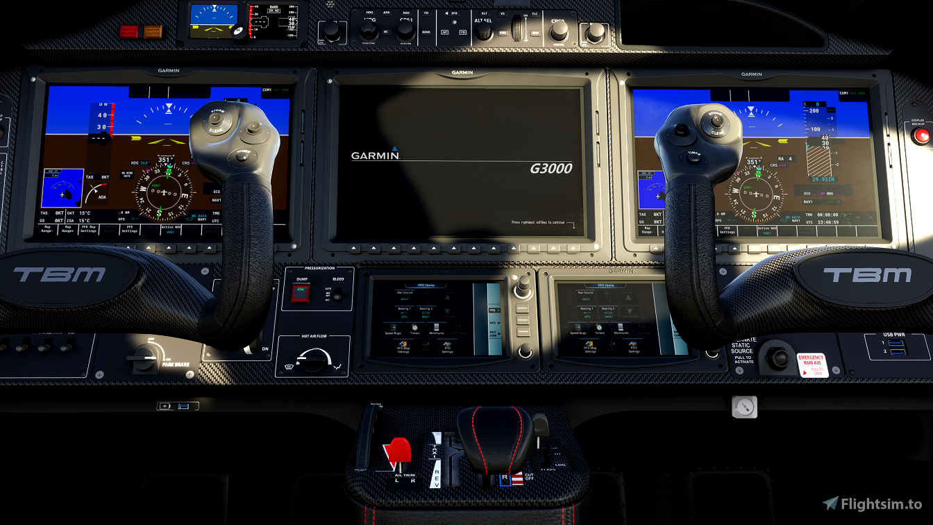 Daher TBM 930 Cockpit Livery Black Carbon Fiber Update! voor Microsoft ...