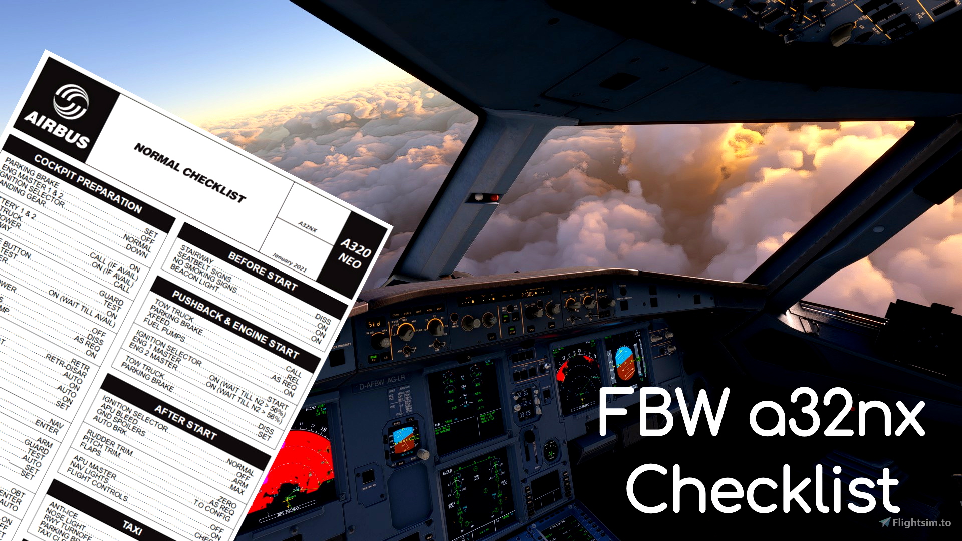 FBW a32nx Complete Checklist » Microsoft Flight Simulator