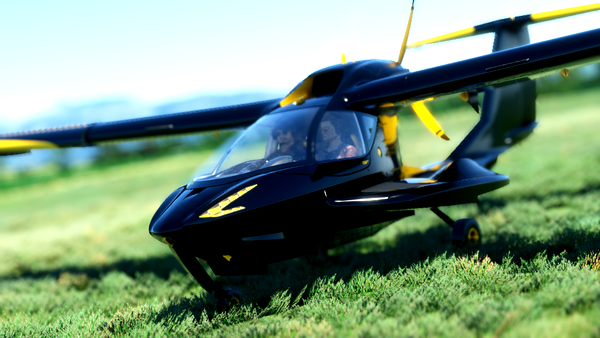 Icon A5 Black and Yellow w/ Gold Rims - for Microsoft Flight Simulator
