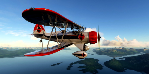 Waco YMF-5 NC357 Alaska Coastal Ellis Airways - for Microsoft Flight Simulator