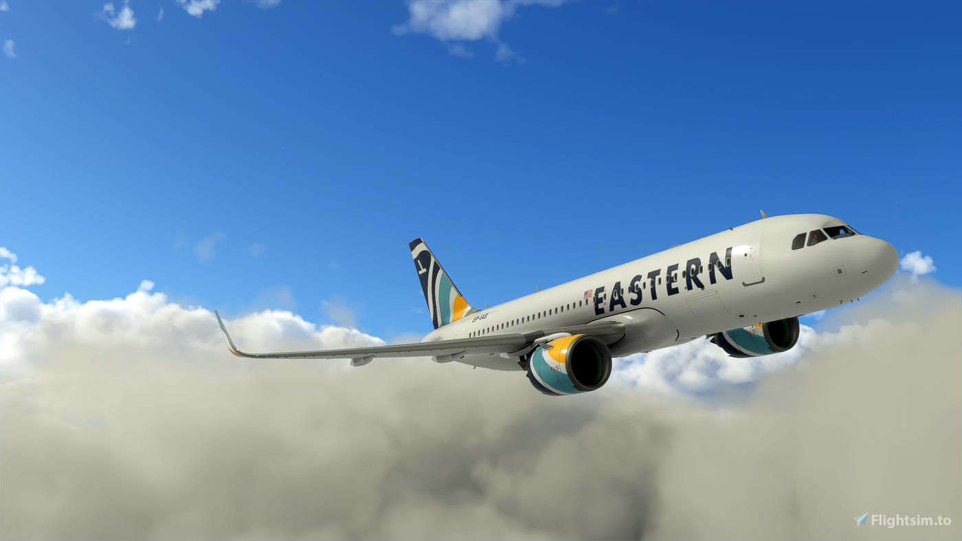 Eastern Airlines A320 Neo Livery - 8K for Microsoft Flight Simulator | MSFS