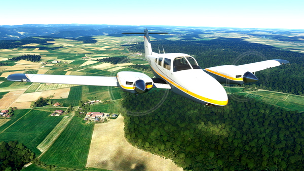 Piper PA44 Seminole livery "Grey and Orange with chrome propeller nose cone" - for Microsoft Flight Simulator