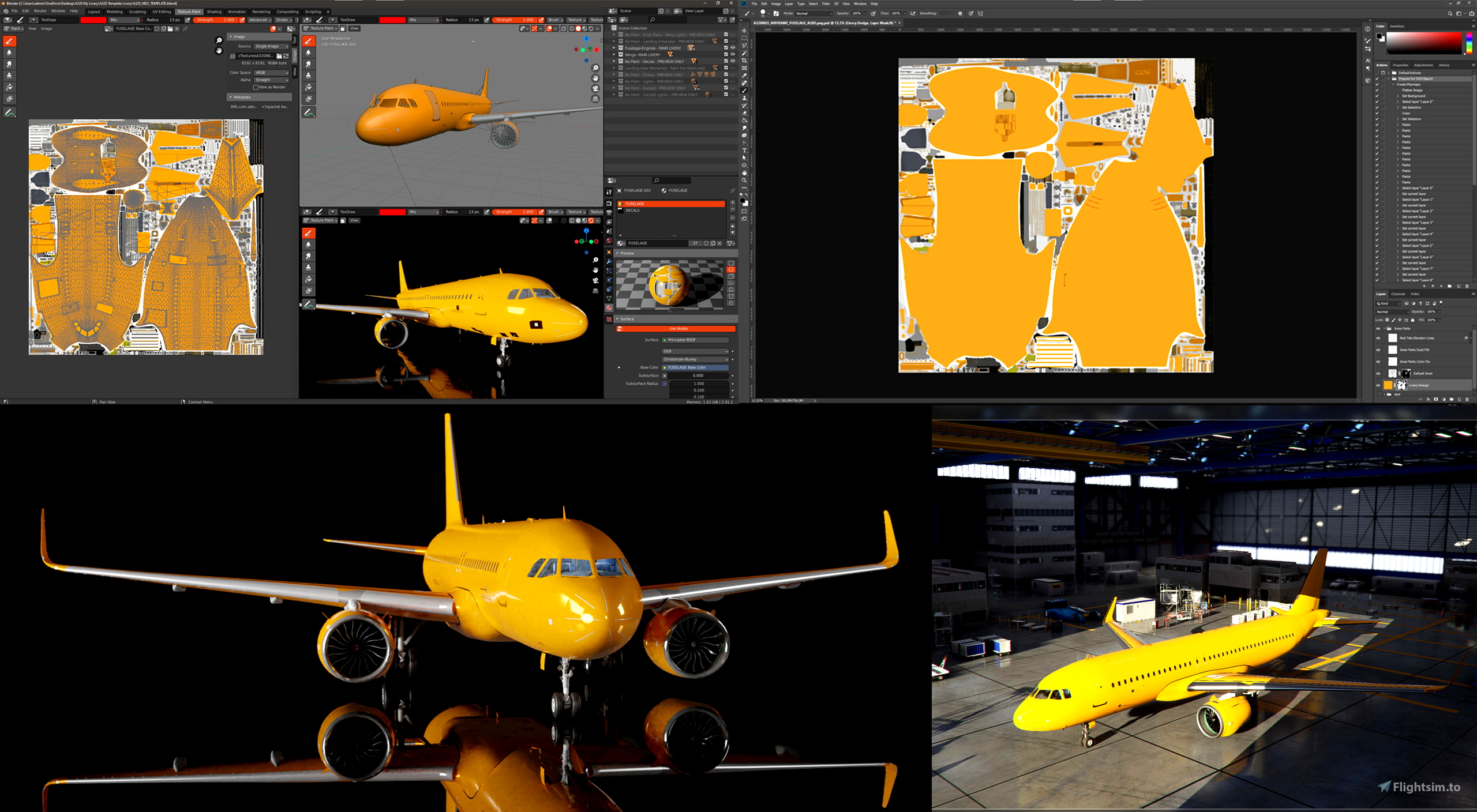 A320 NEO Complete 8K Paintkit for Blender and Photoshop » Microsoft ...