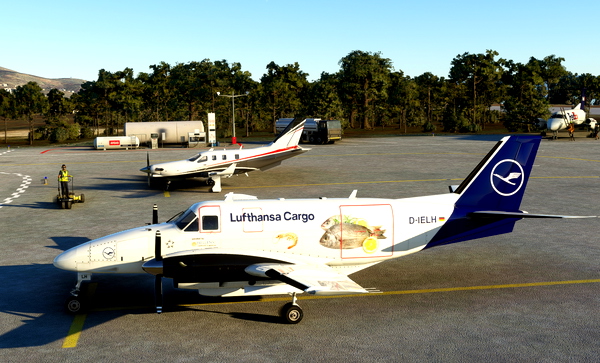 Virtualcol Beech 99 Lufthansa Cargo with updated panel textures - for Microsoft Flight Simulator
