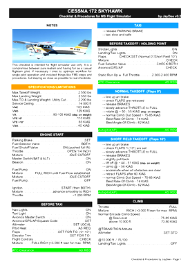 C172 Skyhawk Checklist & Procedures (JDs) » Microsoft Flight Simulator