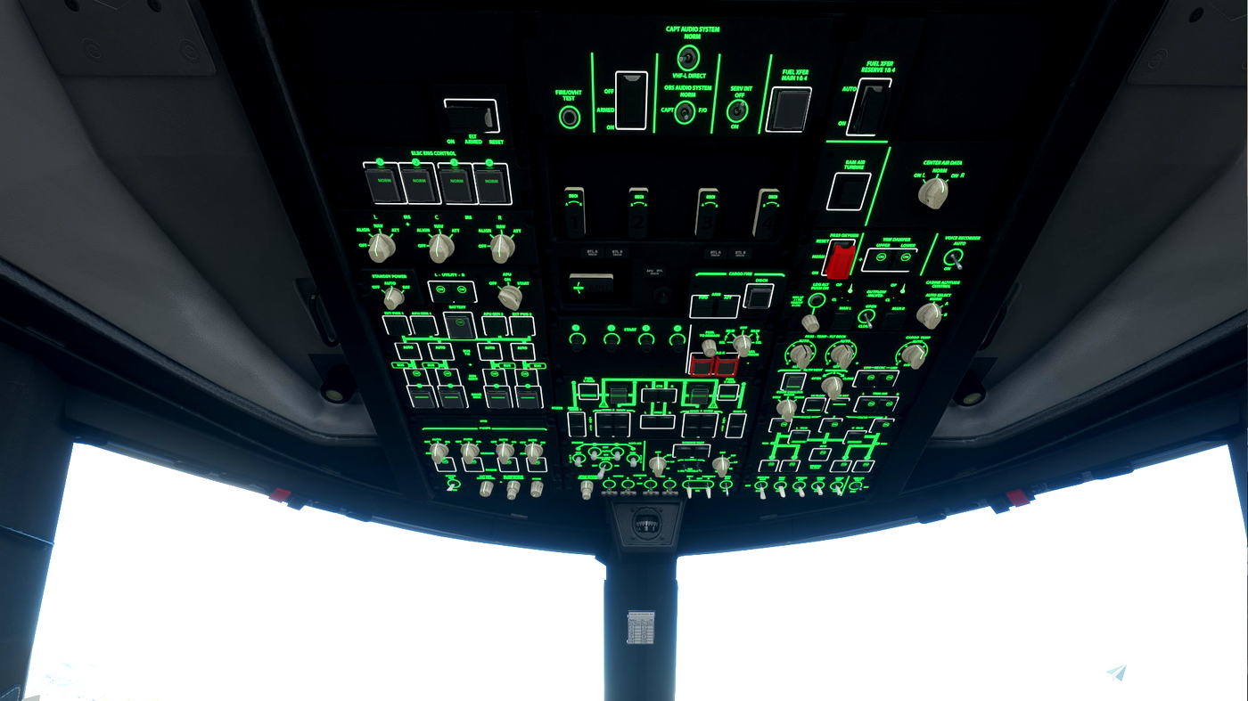 Boeing B747-8i Cockpit - Black-Grey with Green lighting for Microsoft ...