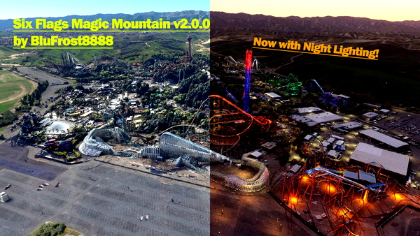 Six Flags Magic Mountain Valencia, California (Optimized Google Photogrammetry) - for Microsoft Flight Simulator