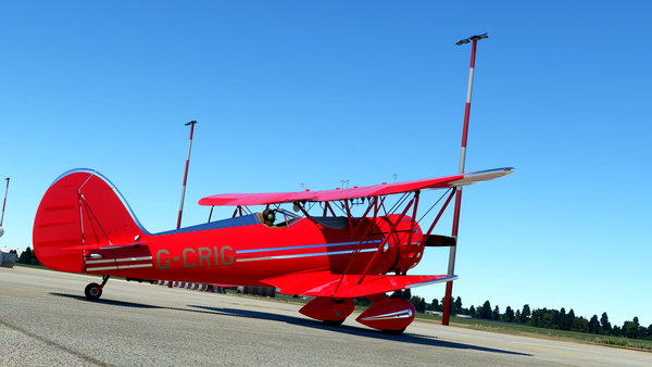 Waco YMF-5 Chrome and Red Double Stripe - for Microsoft Flight Simulator