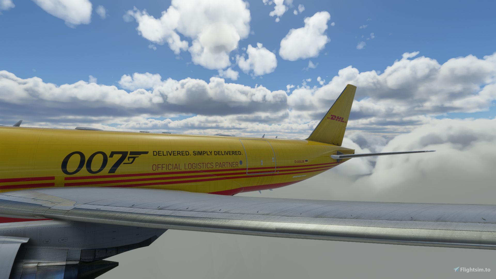 Captain Sim B777F DHL 007 Bond Livery Operated By AeroLogic D-AALM | 4K ...