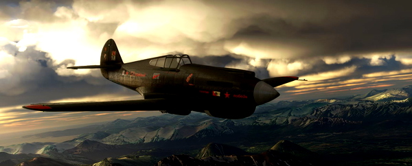 P-40B Tomahawk BigRadials Green-Russian "Brave 57" - for Microsoft Flight Simulator