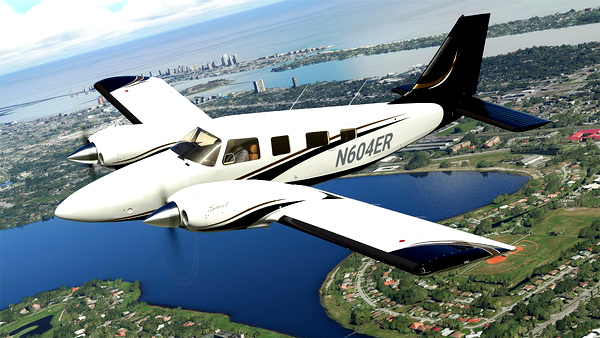 Black Swooped Gold Livery for Carenado Seneca - for Microsoft Flight Simulator