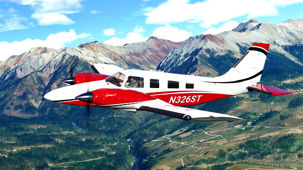 Bold Red Livery for Carenado Seneca - for Microsoft Flight Simulator