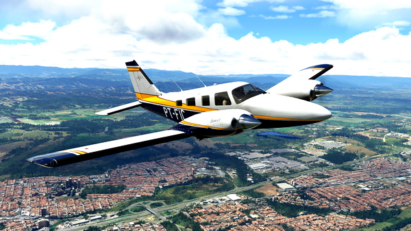 Dark Blue with Yellow Livery for Carenado Seneca - for Microsoft Flight Simulator