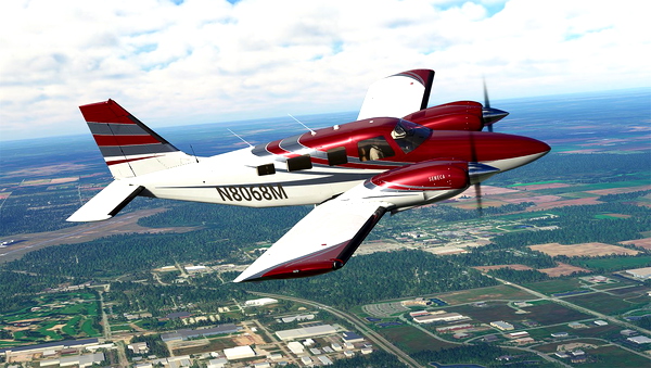 Grey Stripes with Red Livery for Carenado Seneca - for Microsoft Flight Simulator