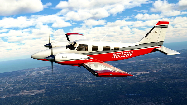 Red and Black Livery for Carenado Seneca - for Microsoft Flight Simulator