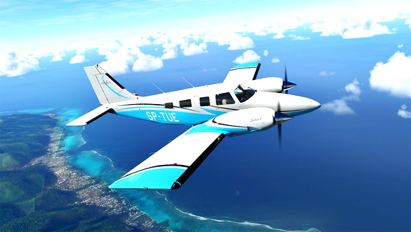Turquoise Livery for Carenado Seneca - for Microsoft Flight Simulator