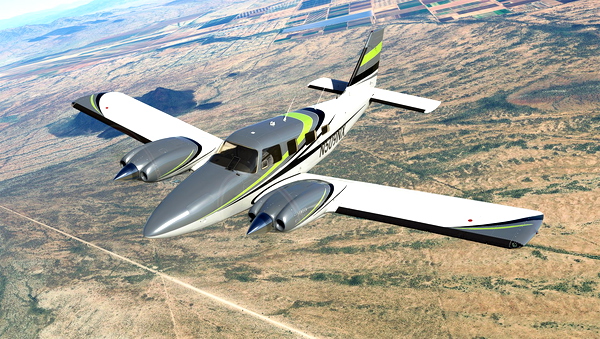 Lime and Grey Livery for Carenado Seneca - for Microsoft Flight Simulator
