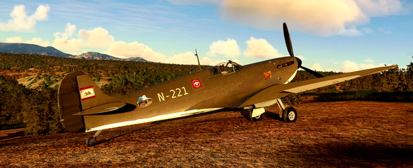 Spitfire Mk1A AH brown N-221 US - for Microsoft Flight Simulator