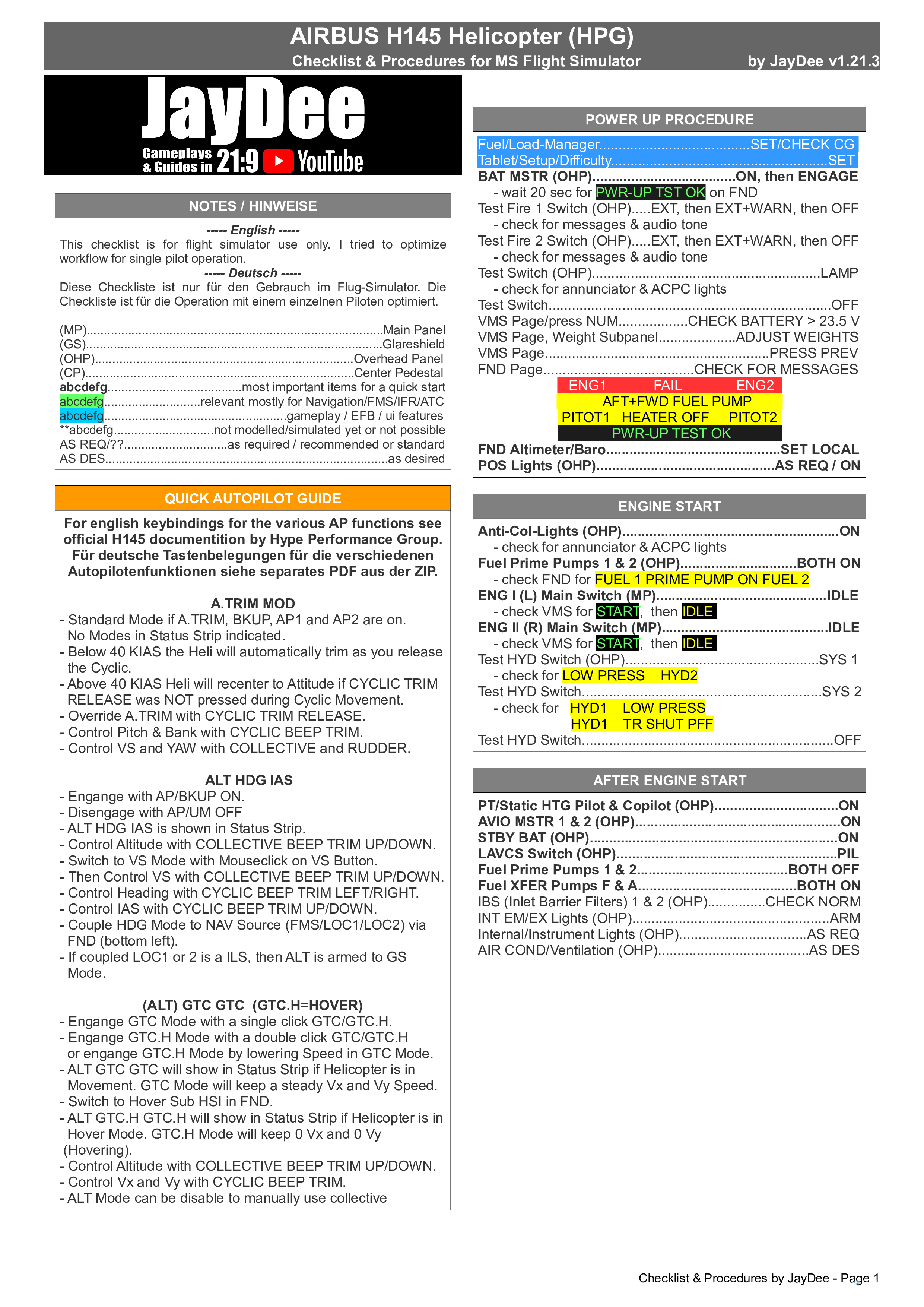 FBW A32NX/A320 (incl. FS2Crew) - Guide - Checklists & Procedures For ...