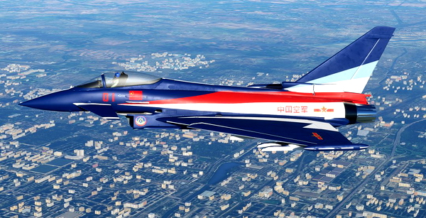 PLA August 1st Aerobatic Team repaint for Eurofighter Typhoon - for Microsoft Flight Simulator