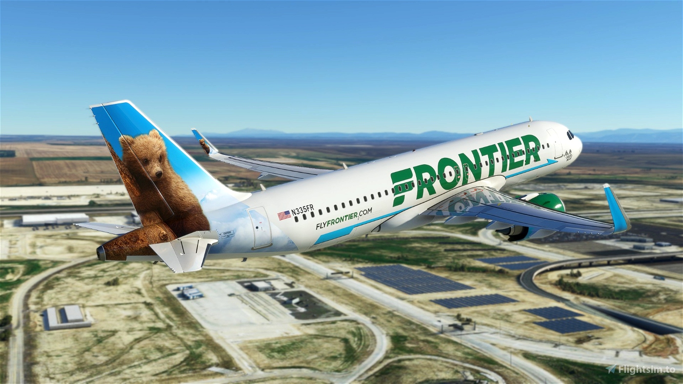 A32NX Frontier Airlines(Jojo The Grizzly Bear)[N335FR]8K für Microsoft ...