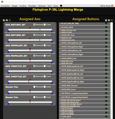 AxisAndOhs macros and button assignments for the FlyingIron Lockheed P-38L Lightning - for Microsoft Flight Simulator