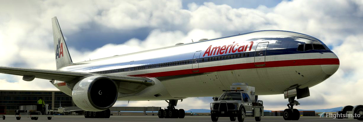 Cs 777 300er American Airlines Bare Metal Livery For Microsoft Flight