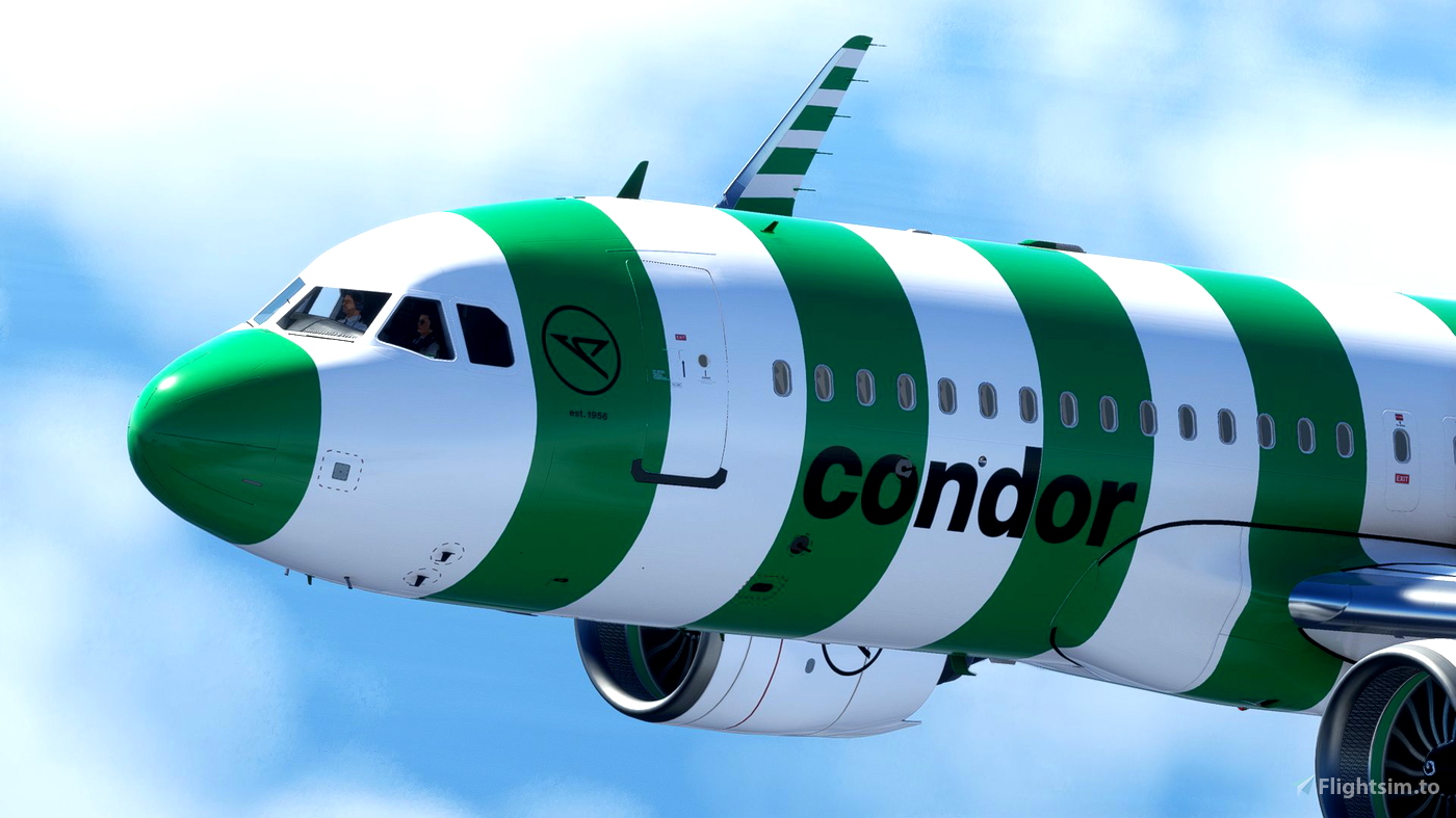[A32NX] FBW A320 Condor new Livery 2022 Green Stripe 8K for Microsoft