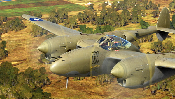Flyingiron P-38 lightning RAAF A55-1, 1944 - for Microsoft Flight Simulator