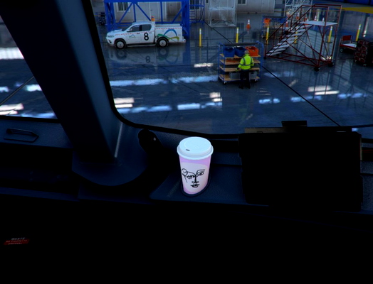Pom Kitchen coffee shop and resturant Sheffield England Coffee Cup for FlyByWire A320 - for Microsoft Flight Simulator