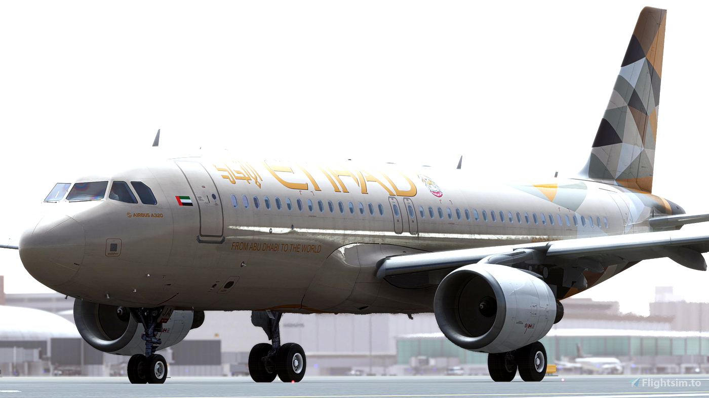 [4K] ETIHAD livery for FENIX A320 for Microsoft Flight Simulator | MSFS