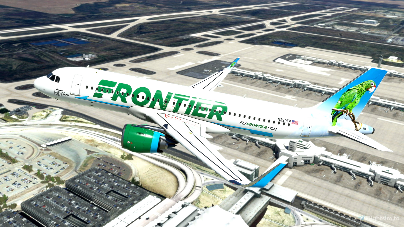 A32NX Frontier Airlines(Juan The Puerto Rican Parrot)[N390FR]8K for