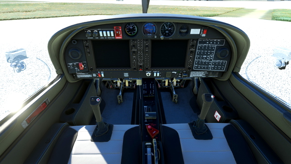 Asobo Diamond DA40NG / NGX / TDI - Dark Interior with with black and grey seats - for Microsoft Flight Simulator