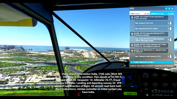 ATC for LLHA, LLIB and LLMG in Israel - for Microsoft Flight Simulator