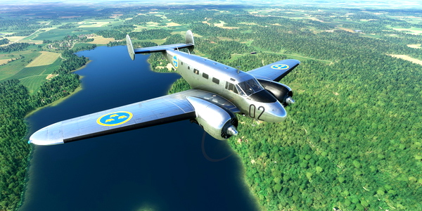 Beechcraft D18S Swedish Air Force #02 - for Microsoft Flight Simulator