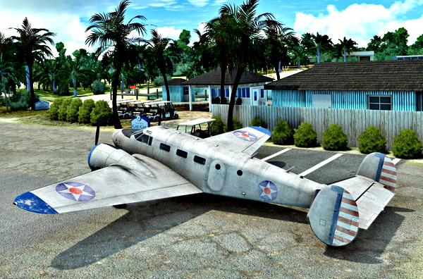 Carenado Beech 18 Haulin' (worn old military version) - for Microsoft Flight Simulator