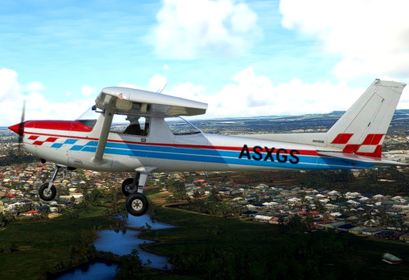 Cessna 152 Red and Blue - for Microsoft Flight Simulator