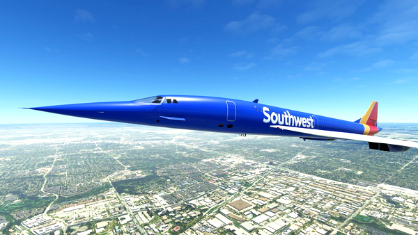 DC Designs Concorde Southwest Airlines (N800WN - Fictional) - for Microsoft Flight Simulator