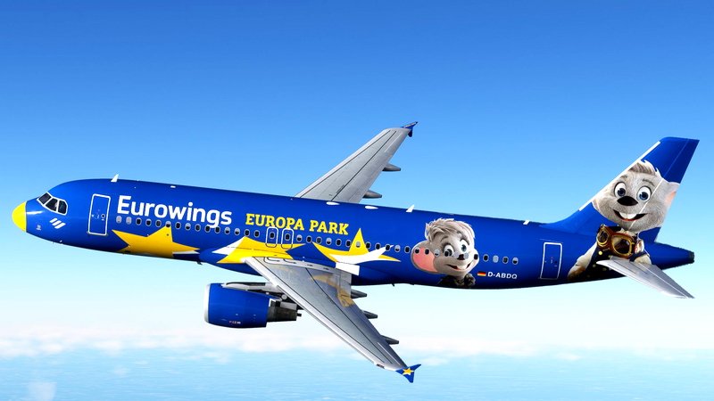 Modèle à Collectionner Herpa Airbus A320 Eurowings Europa-Park - Plastique Snap-Fit - Pour Adultes 14+