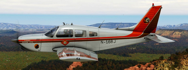PA28-R-Turbo Arrow III JF N-168J (brown & orange lines) - for Microsoft Flight Simulator