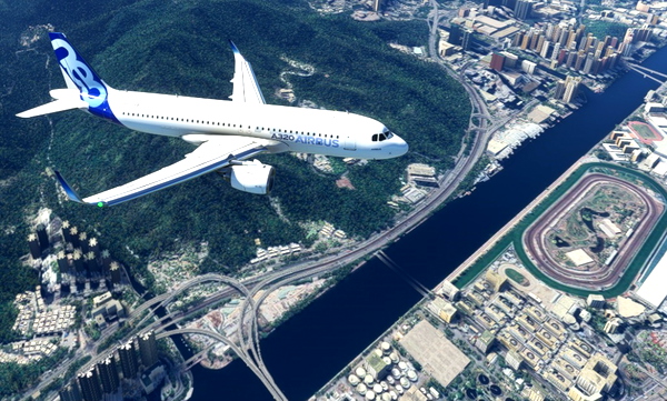 VHHH Hong Kong Intl Airport at CLK landing from south-east - for Microsoft Flight Simulator