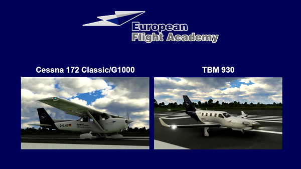 3-in-1 Asobo/Daher TBM 930 & Cessna 172 Classic/G1000 European Flight Academy "D-ILHE" (Fictional) - for Microsoft Flight Simulator