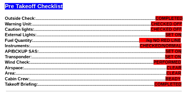 Airbus H135/H145 checklist - for Microsoft Flight Simulator