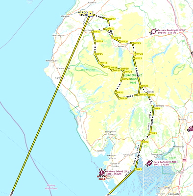 LFA17 Hawk T.1 Low Level Sortie - RAF Valley, Morecambe, Thirlmere, Keswick, Honister Repeat - for Microsoft Flight Simulator