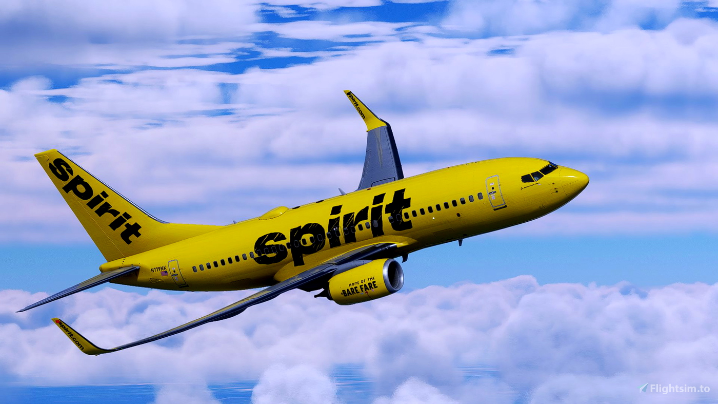 737700 Spirit Airlines (N779NK) for Microsoft Flight Simulator MSFS