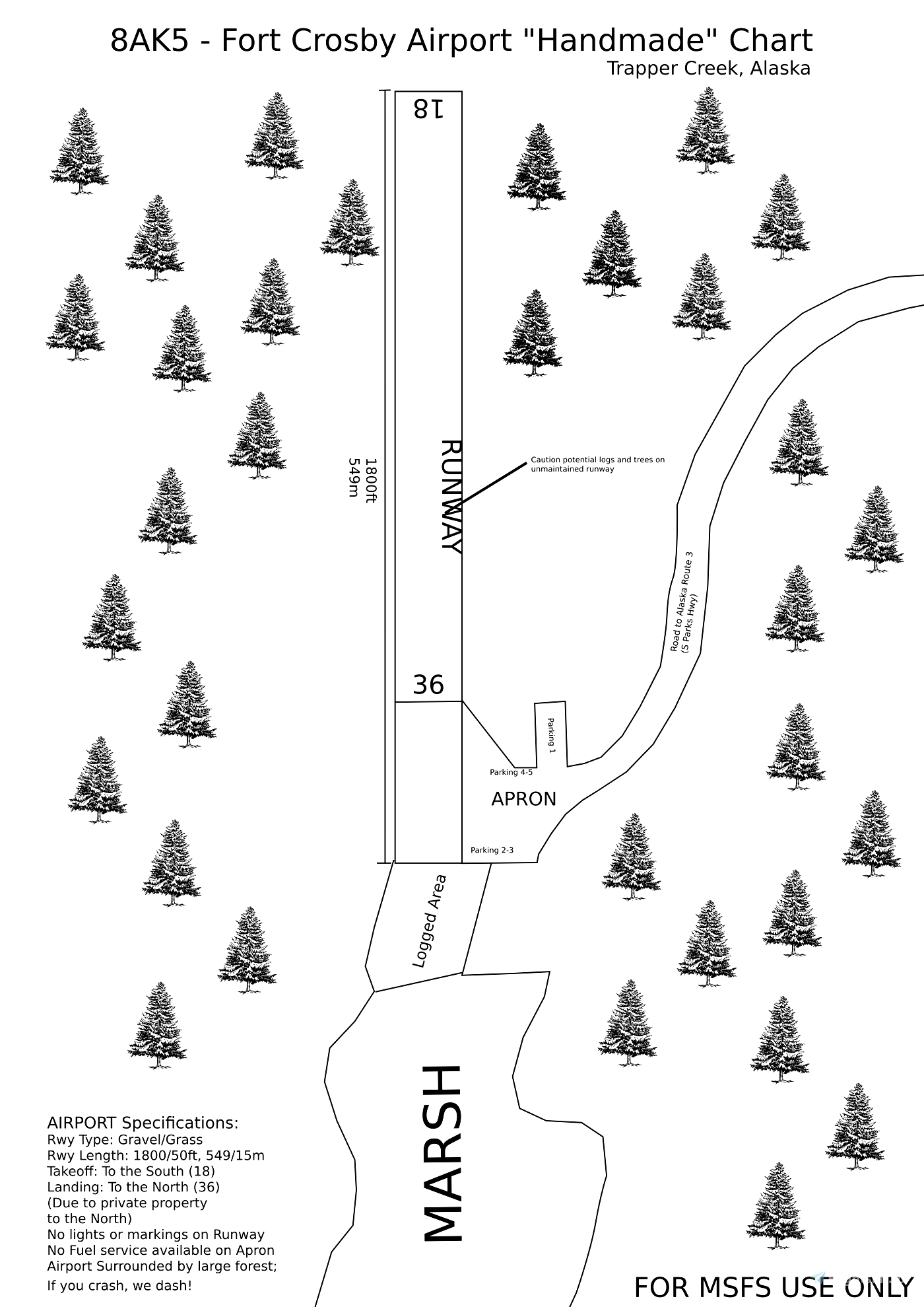 (8AK5) Fort Crosby Airport Alaska for Microsoft Flight Simulator MSFS