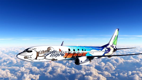 Alaska Airlines "We're all pulling together" 737-800 Scimitar Livery - for Microsoft Flight Simulator
